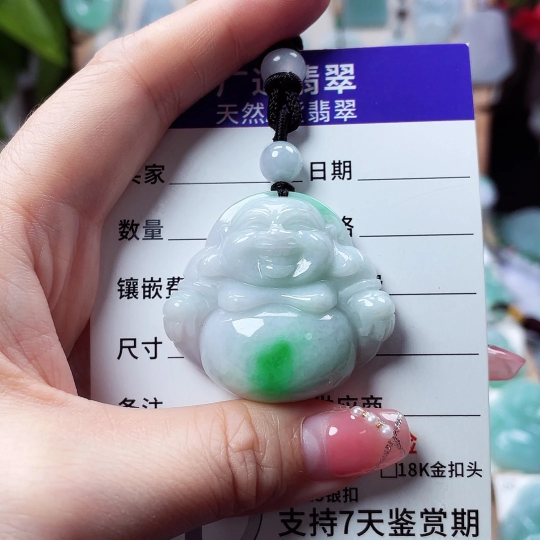 翡翠未镶嵌颈饰佛公08