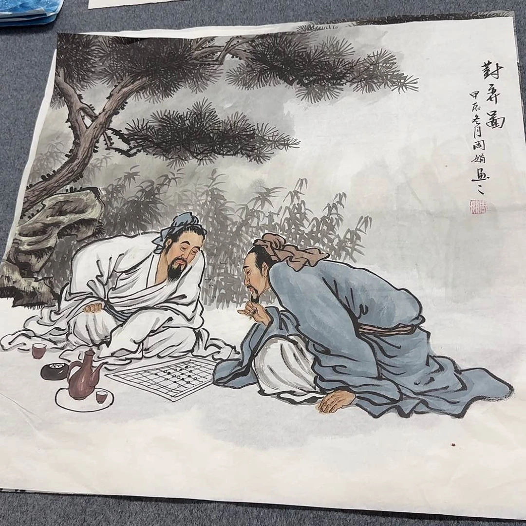 国画尺寸70X70手绘作品