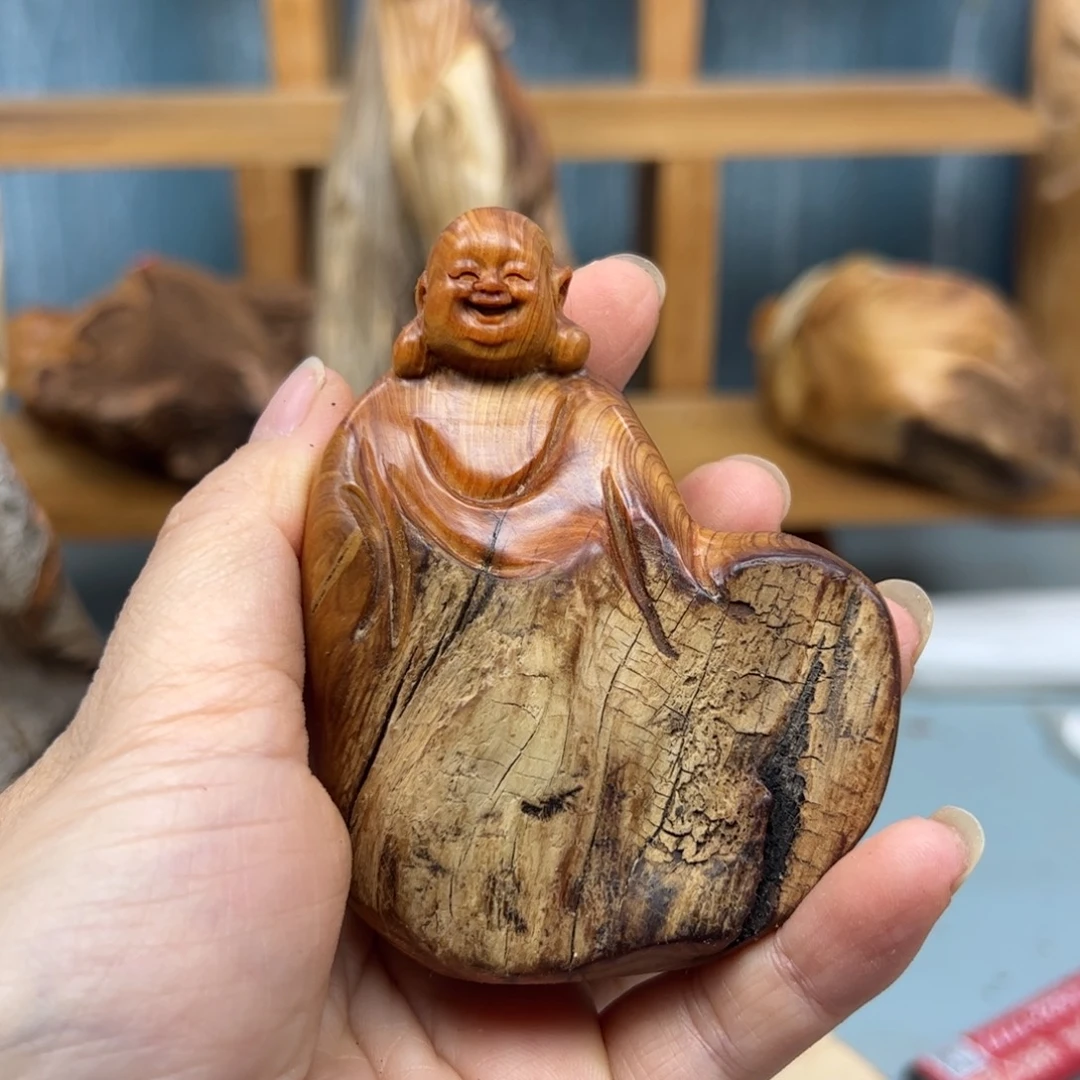 他***父木崖柏木摆件手把件