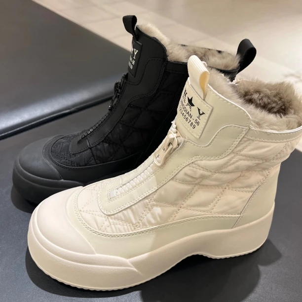 波斐女款短筒加绒保暖厚底防滑时尚雪地靴2754-2755