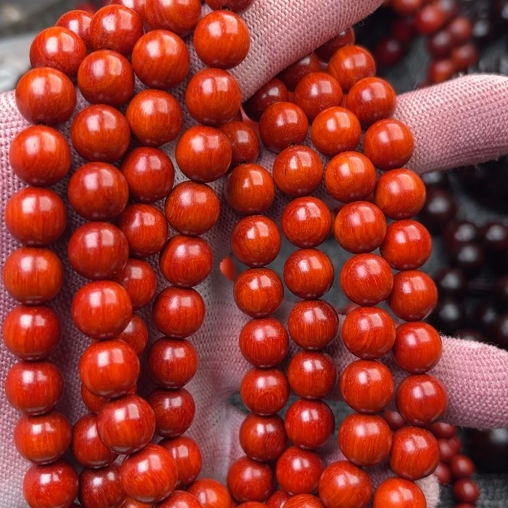 凡***尘手串/手链染料紫檀（血檀）鸡血红泥料