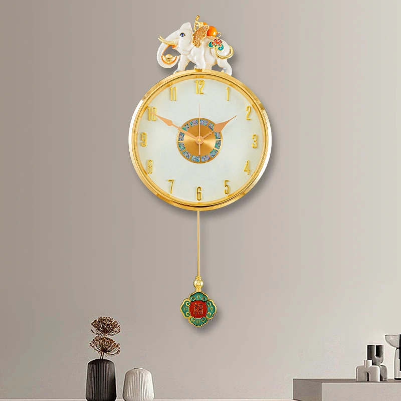 时尚欧式新中式轻奢家用创意个性风格挂钟客厅餐厅适用大气时钟