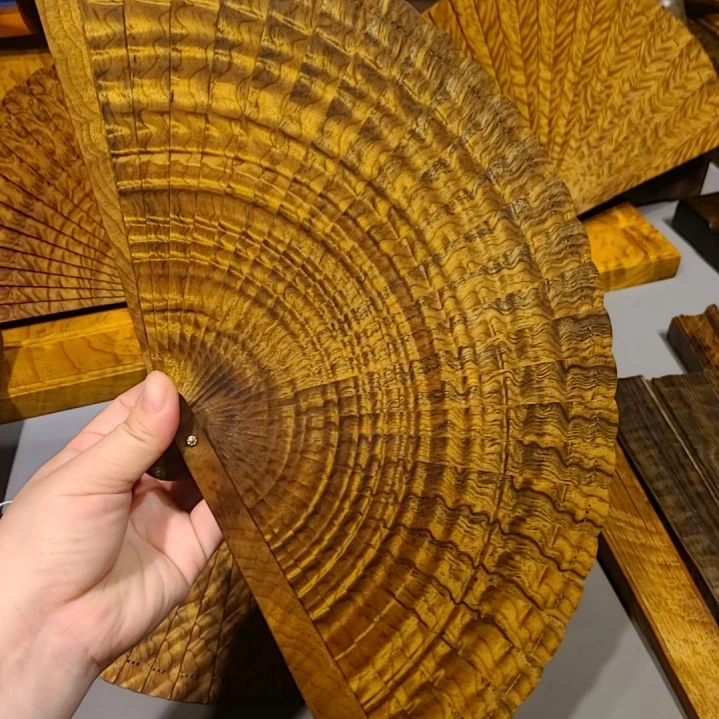 青***垫扇子21小叶桢楠金丝楠木苏扇