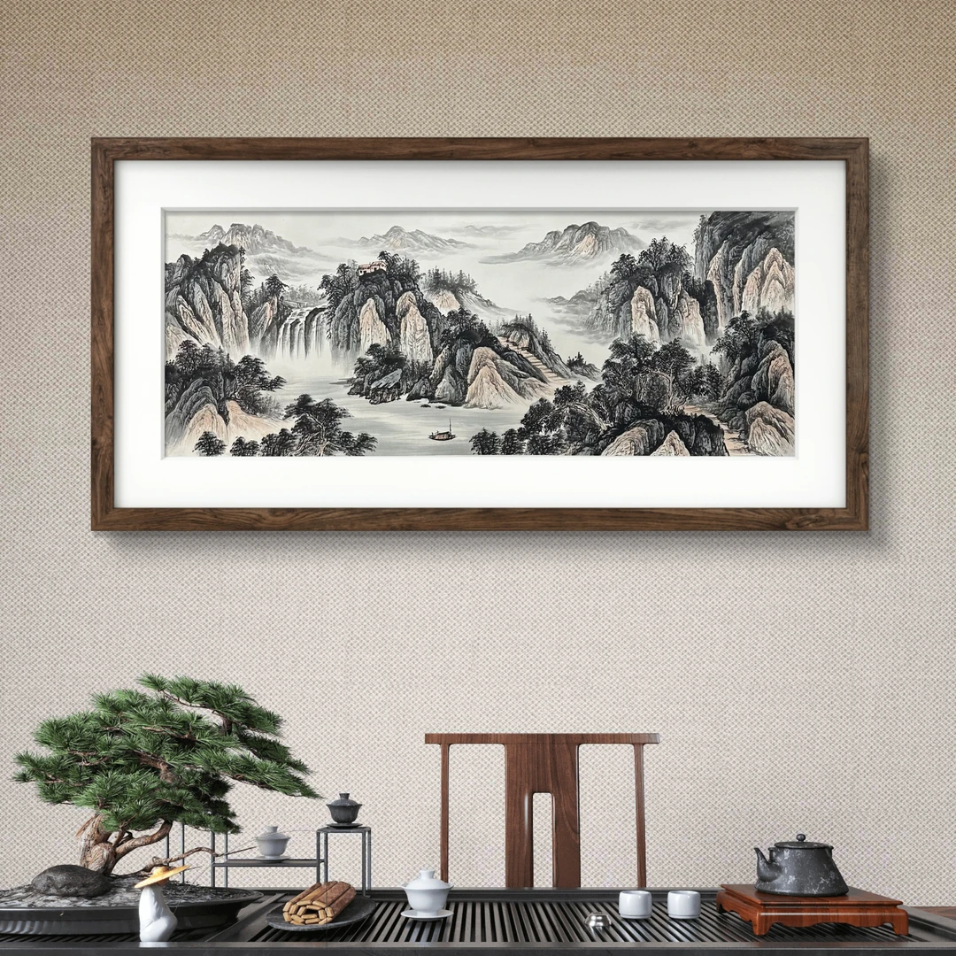 【山水画】张恒禄200*80cm手绘礼盒作品（9）