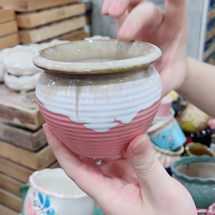 有孔，凑10元包邮陶瓷花盆发货！