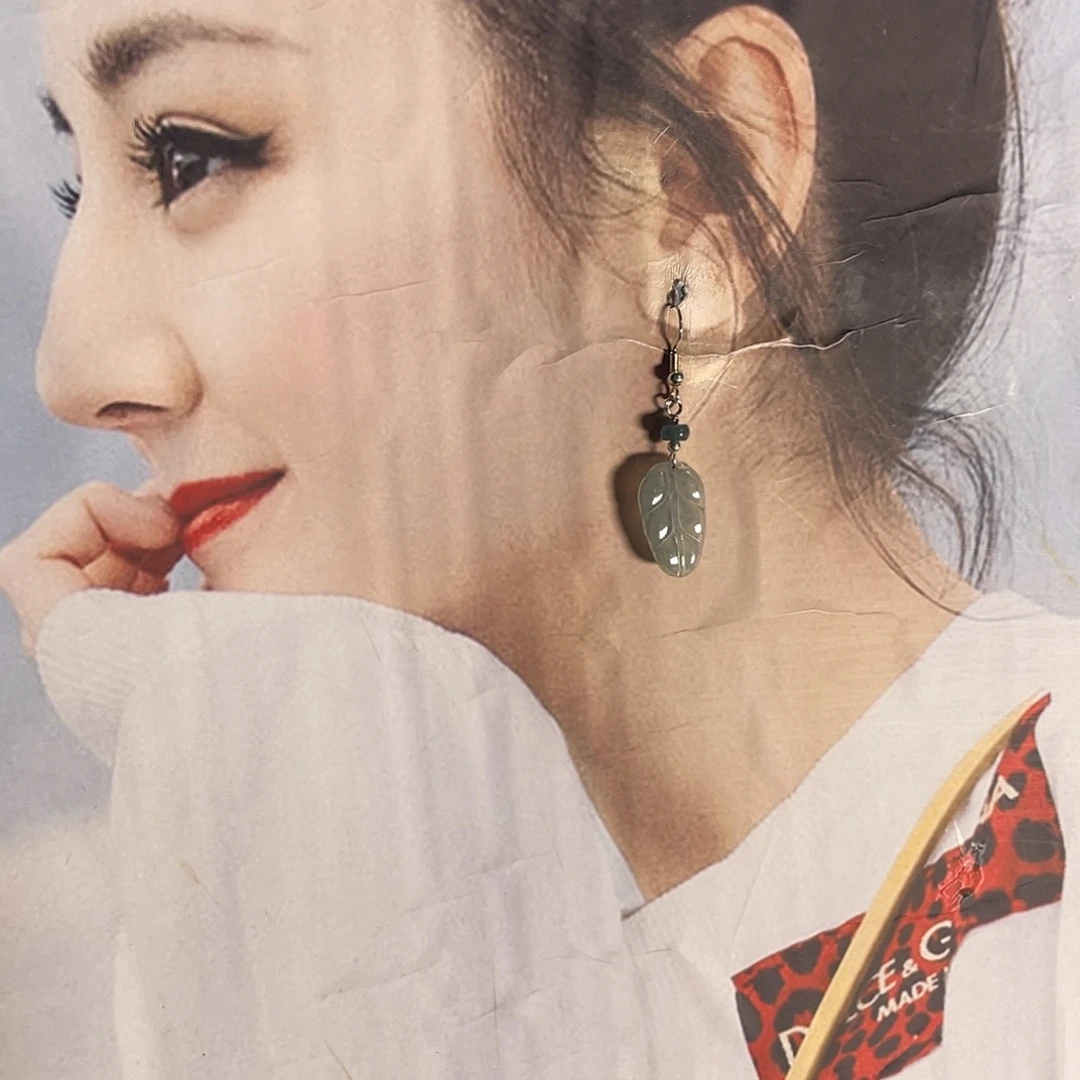 翡翠银S925镶嵌耳饰