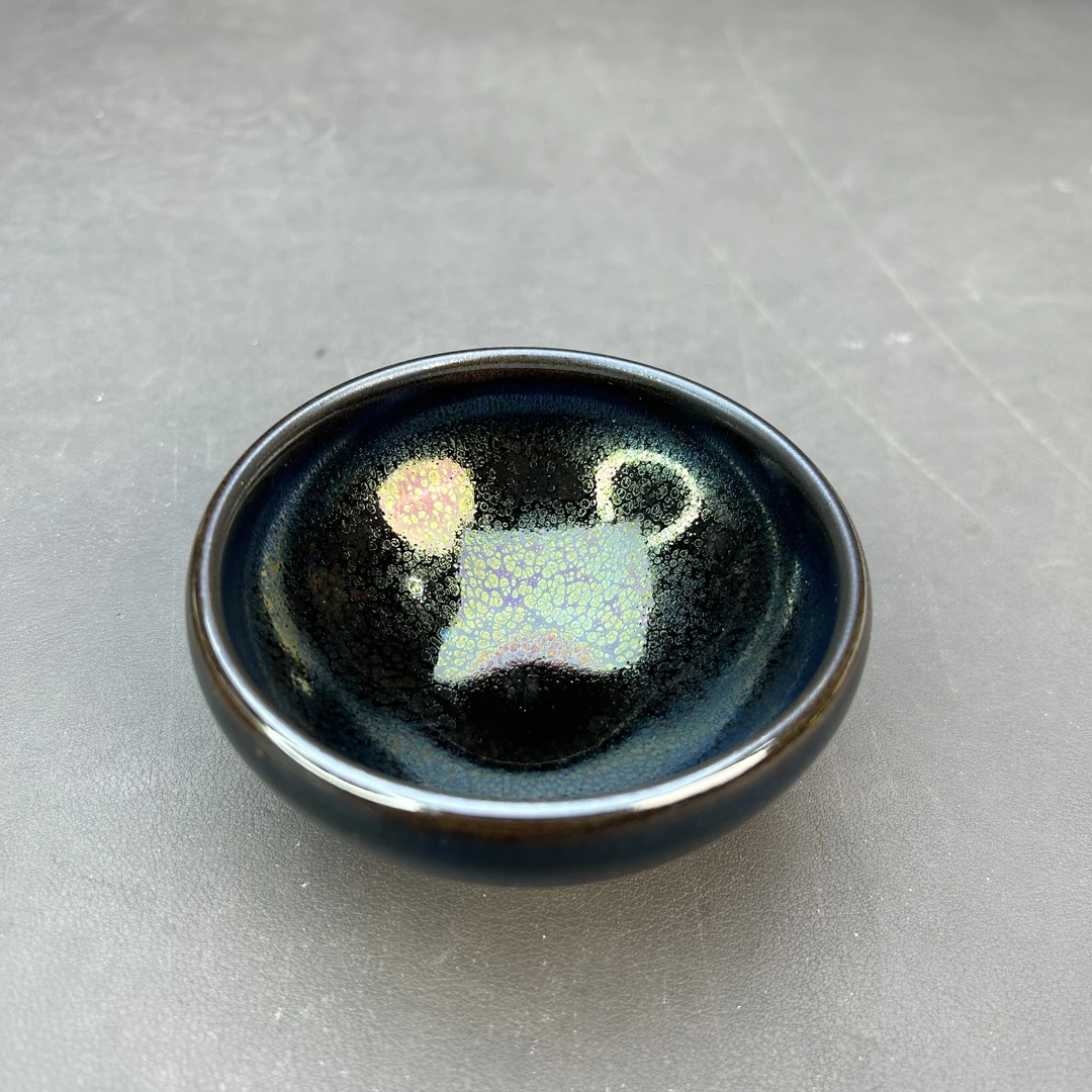 七彩曜变钵钵主人杯铁胎茶杯