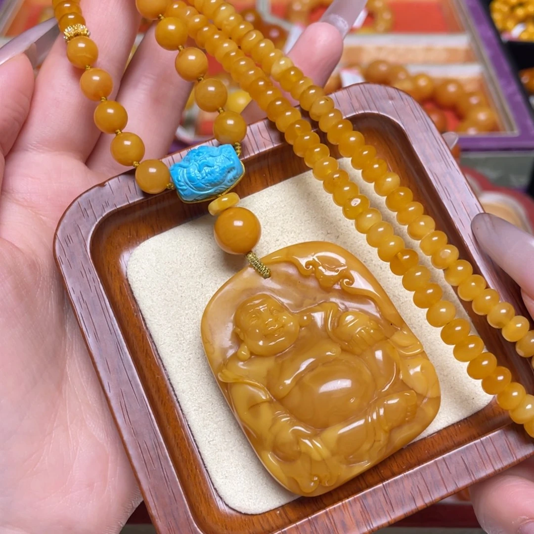 未镶嵌颈饰蜜蜡项链