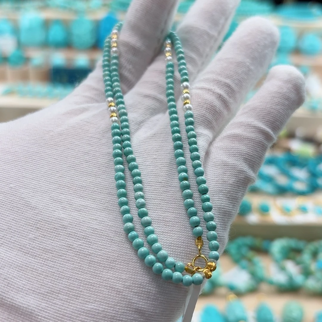 绿松石18K金镶嵌珠宝奇石