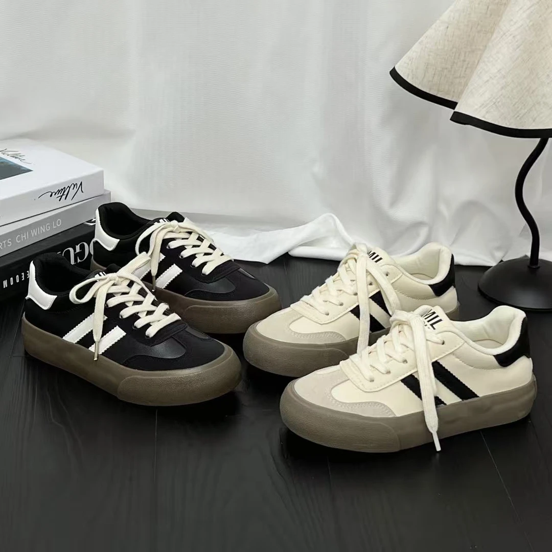 YOBN/优步新款学生港风低帮休闲百搭韩版厚底增高板鞋女H1200