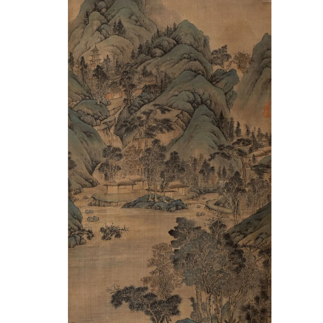 HM9443 短澈轻山烂漫游 126×57 绢本立轴 6.4平尺