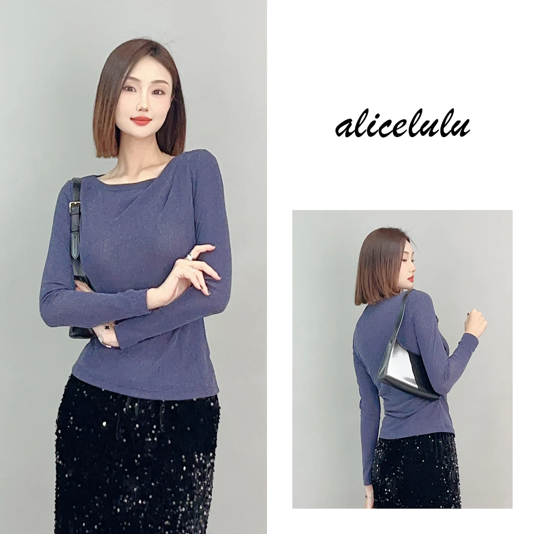 3 ALICE 闪耀回眸衬衫 一字领 优雅迷人 S2141638L