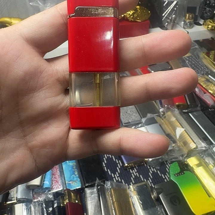 红色透明充气沙轮打火机
