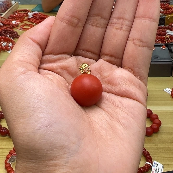 南红玛瑙多样性发一，卡17mm➕18K金镶嵌