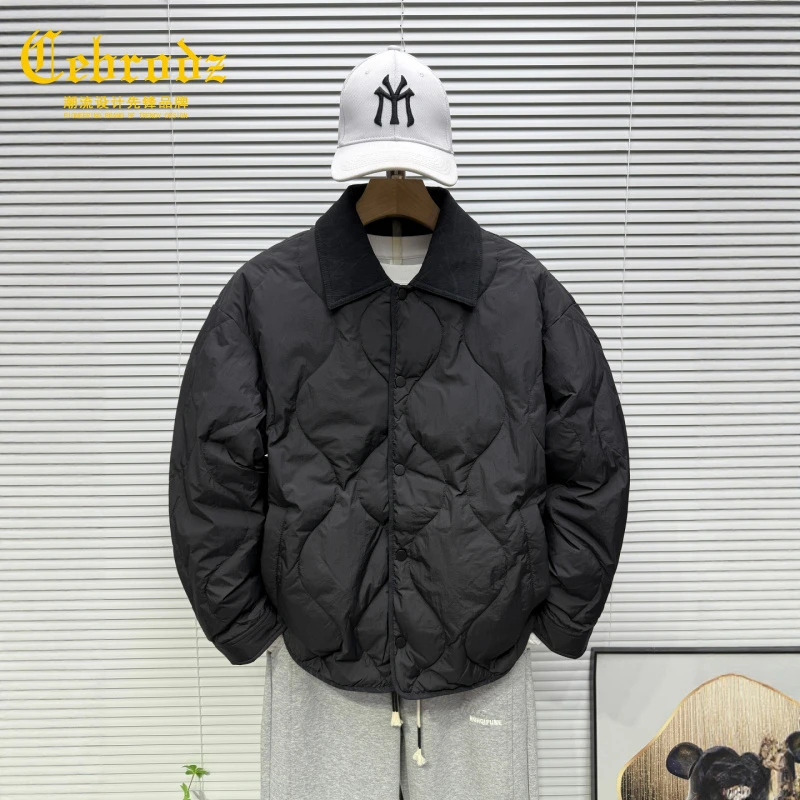 法国Cebrodz新款轻薄羽绒服免烫男士冬季日系男士百搭休闲外套男