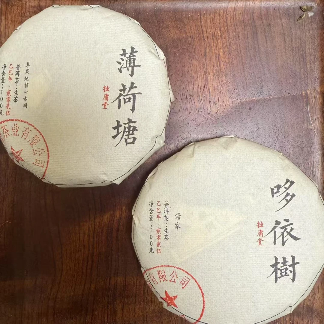拙庸堂2025年易武薄荷塘古树 汤家哆依树古树普洱生茶各100克