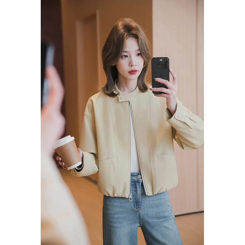 【季末折扣】中古皮衣 PU皮/下摆花苞感/显白