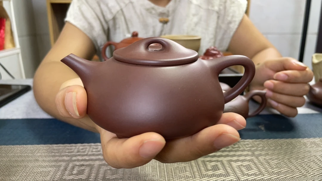 宜兴原矿紫泥经典景舟石瓢紫砂茶壶