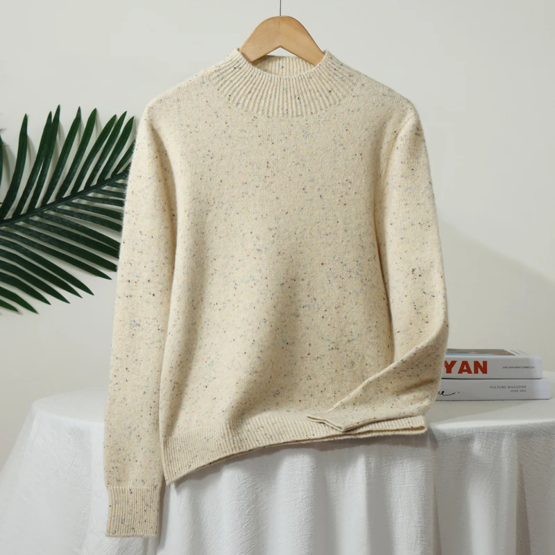 100%纯羊毛针织打底衫秋冬新款毛衣半高领羊毛衫