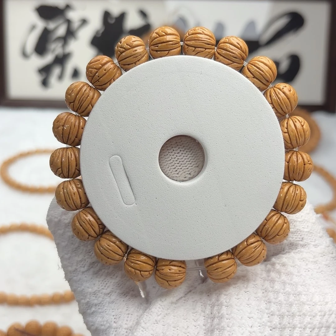 桃核手串1.3「超矮小黄桃」野生桃核单圈