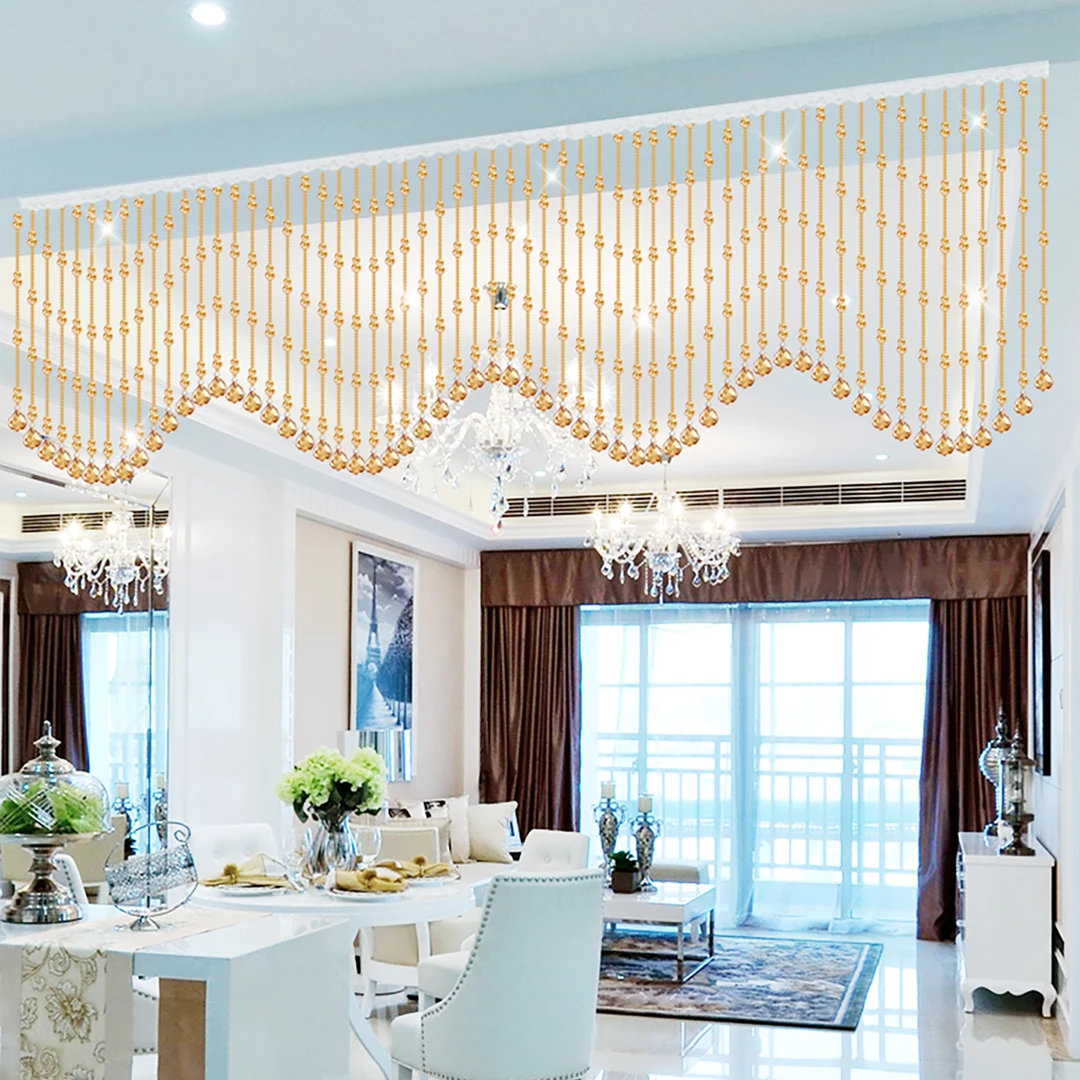 水晶珠帘客厅隔断帘子卧室门帘玄关珠子挂帘吊帘2025年新款免打孔