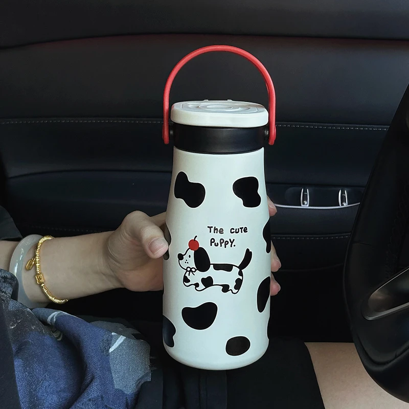 可爱保温杯2025新款女高颜值喷陶内胆直饮杯便携手提水杯茶水分离