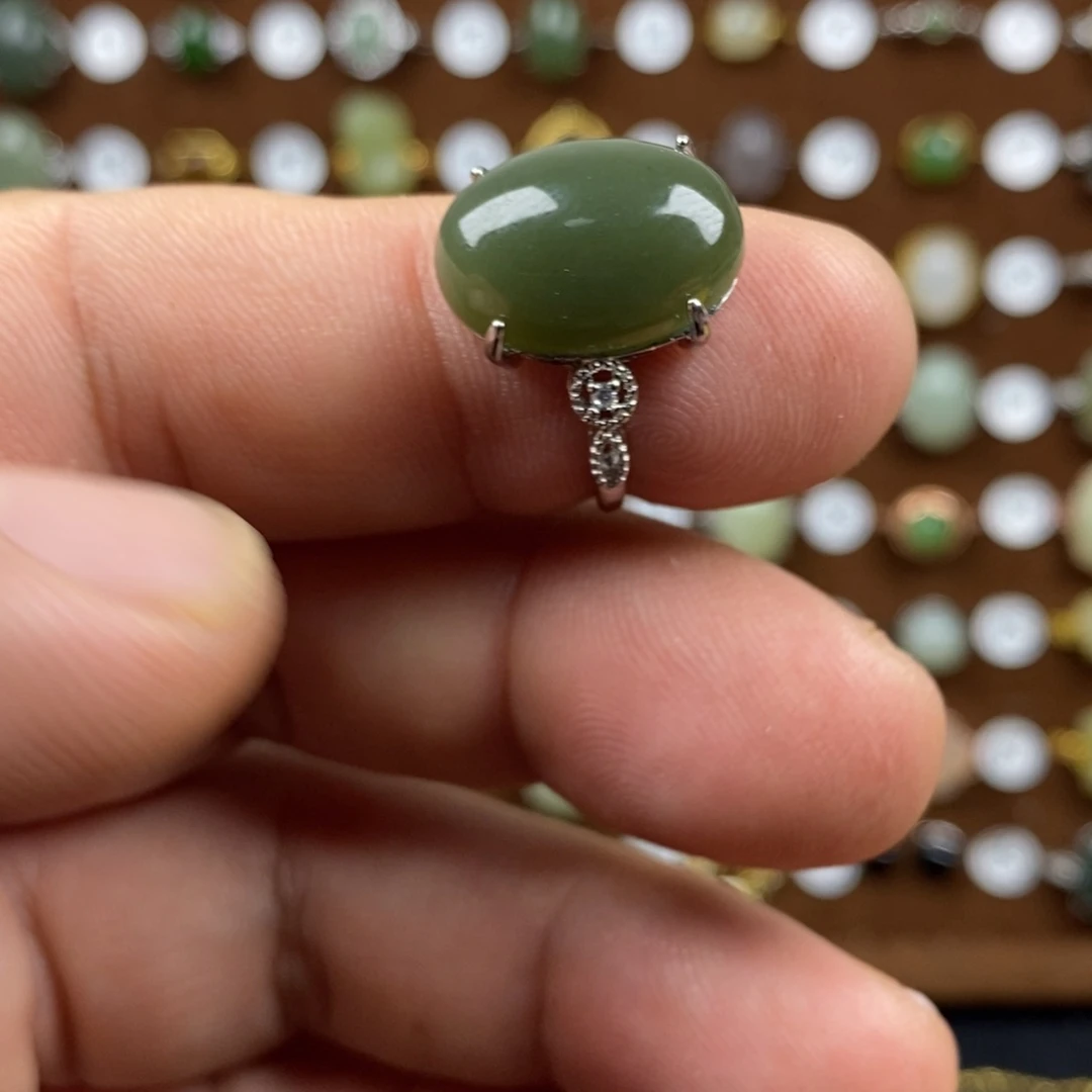 和田玉（青玉）戒指合金