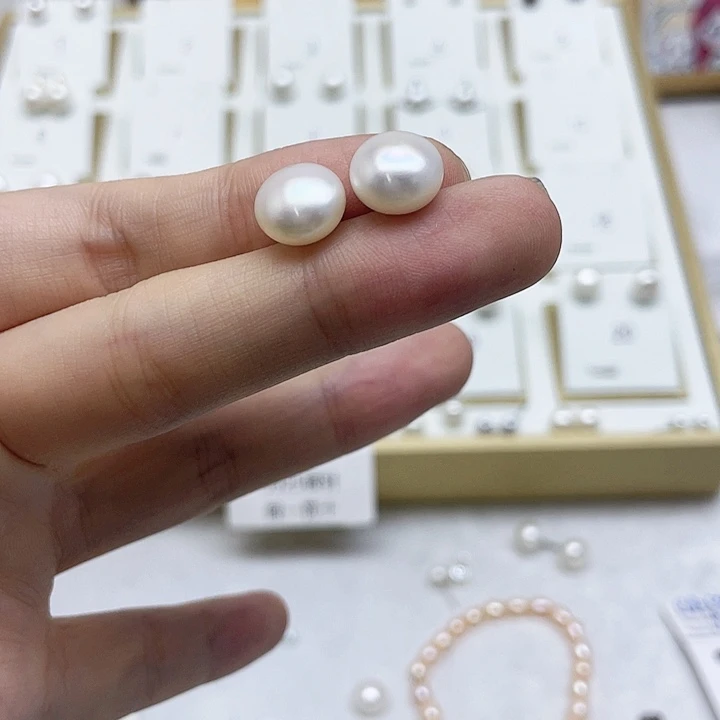 淡水珍珠耳饰银S925镶嵌愿****往