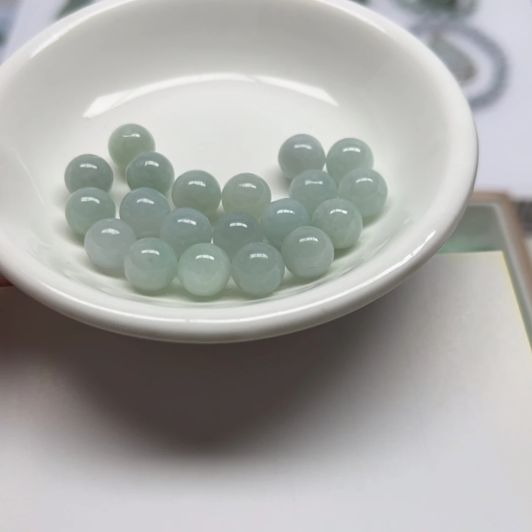 翡翠散珠萌*爸纯天然缅甸翡翠A货卡10，20颗分3单
