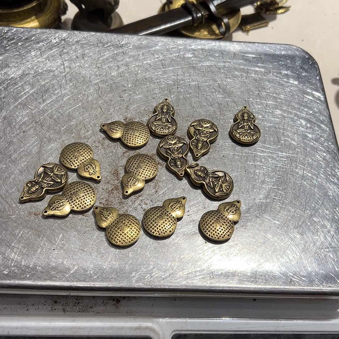 亲***婆13个黄铜摆件工艺品