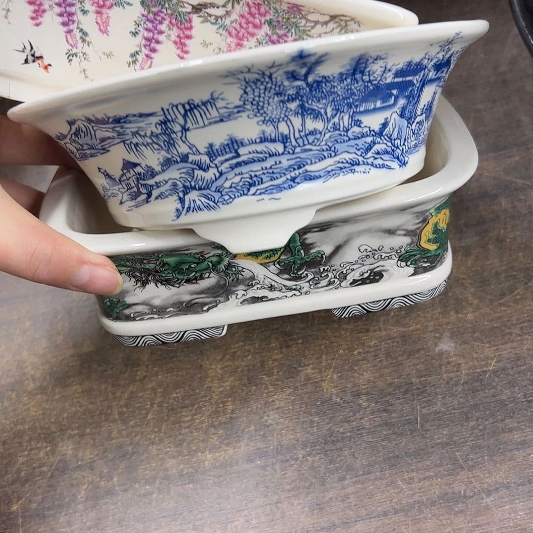 紫砂花盆817号瑕疵3个底脚裂纹口不正瑕疵介意勿拍