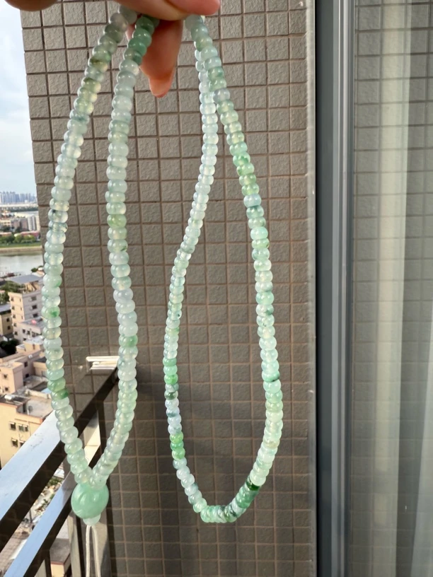 翡翠冰润飘花算盘珠 时尚百搭