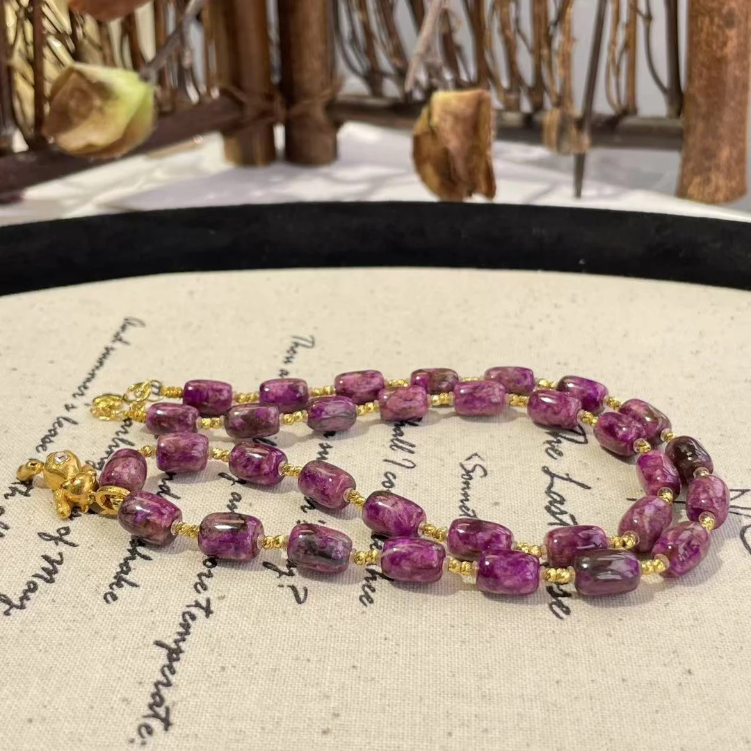 舒俱来高阶酱红桶珠项链/18k/40cm/约5.5mm/AZB6791(意境)