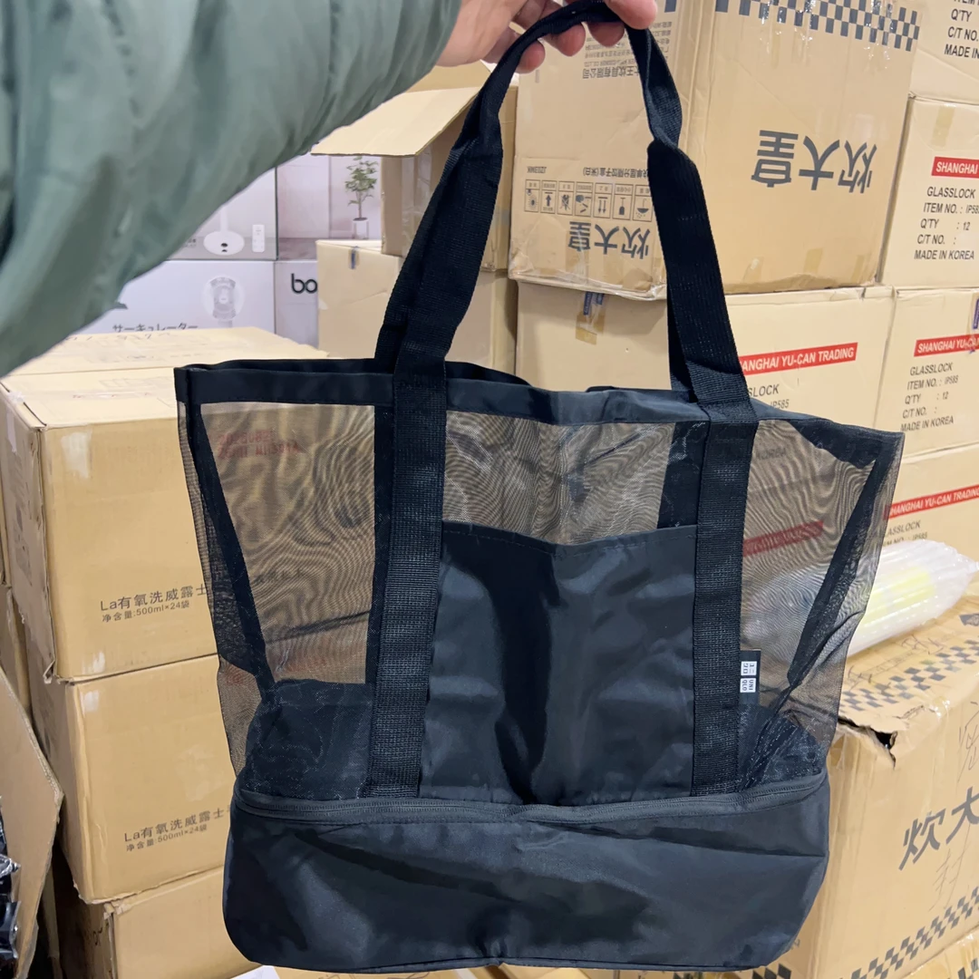 【嘉禾贸易】黑色双层收纳包 大号保温包 折叠包