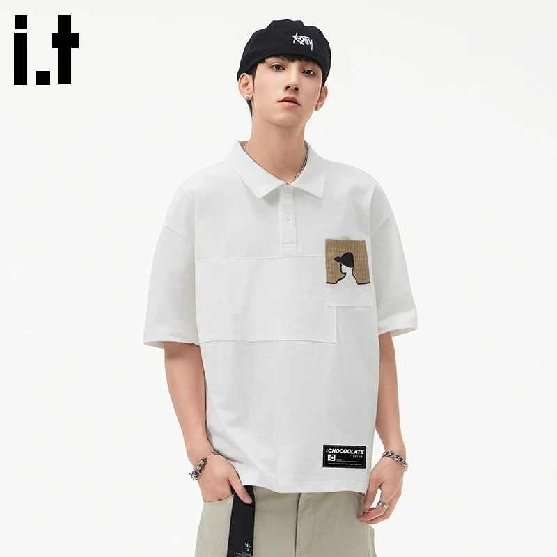 i.t:CHOCOOLATE休闲短袖polo衫男款2025夏季薄款潮牌宽松百搭t恤