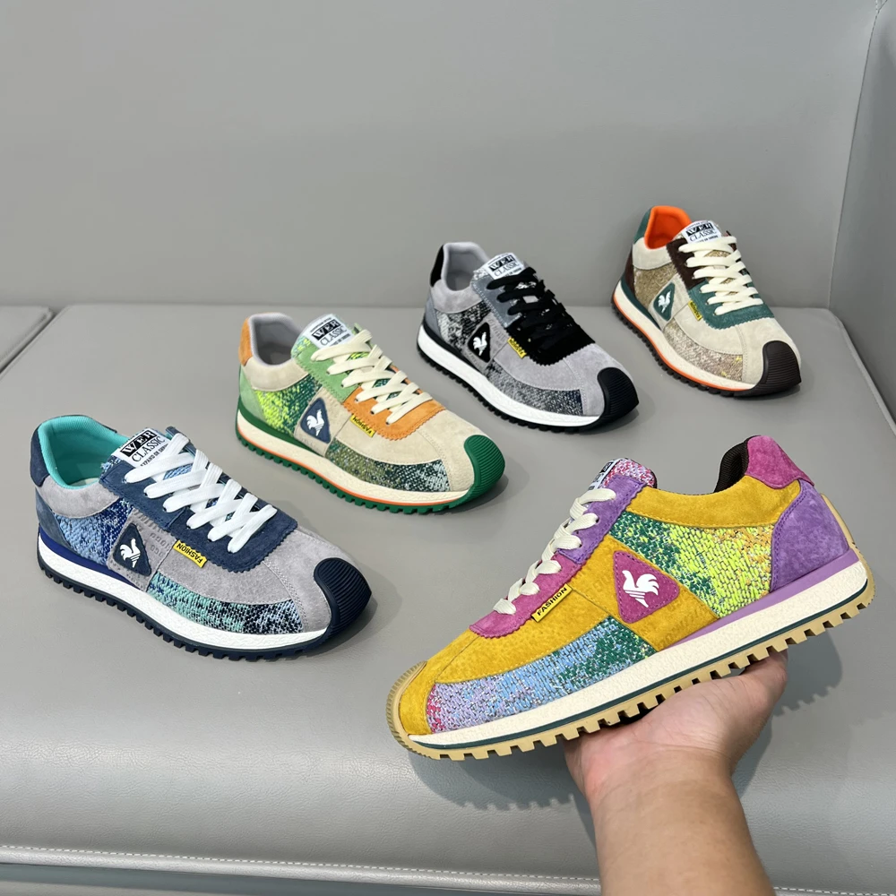 潮牌LOGO撞色阿甘鞋时尚运动百搭软底软面舒适男士潮流休闲鞋春秋