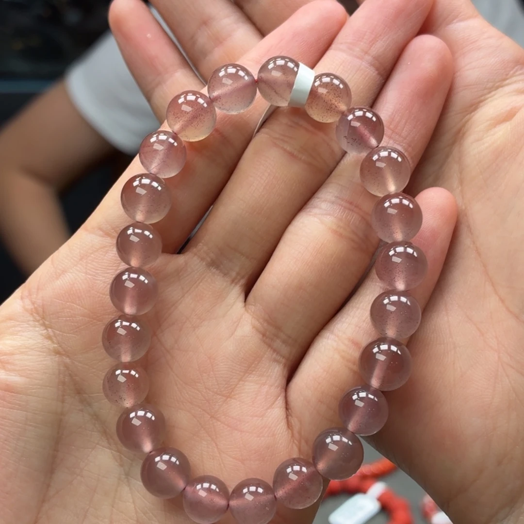 未镶嵌手串南红玛瑙保山原矿南红杨柳大黑洞冰紫单圈卡8+