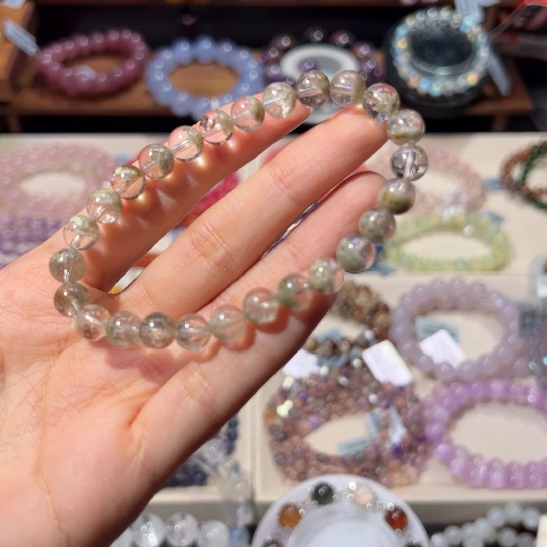 水晶手链未镶嵌7m抹茶聚宝盆幽灵福利价