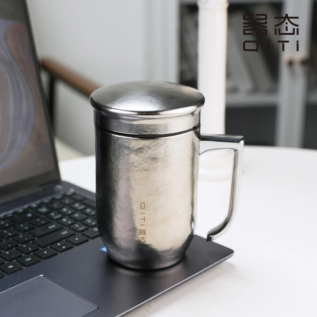 器态-纯钛从容办公杯400ml大容量防烫喝水杯家用创意家庭带茶杯