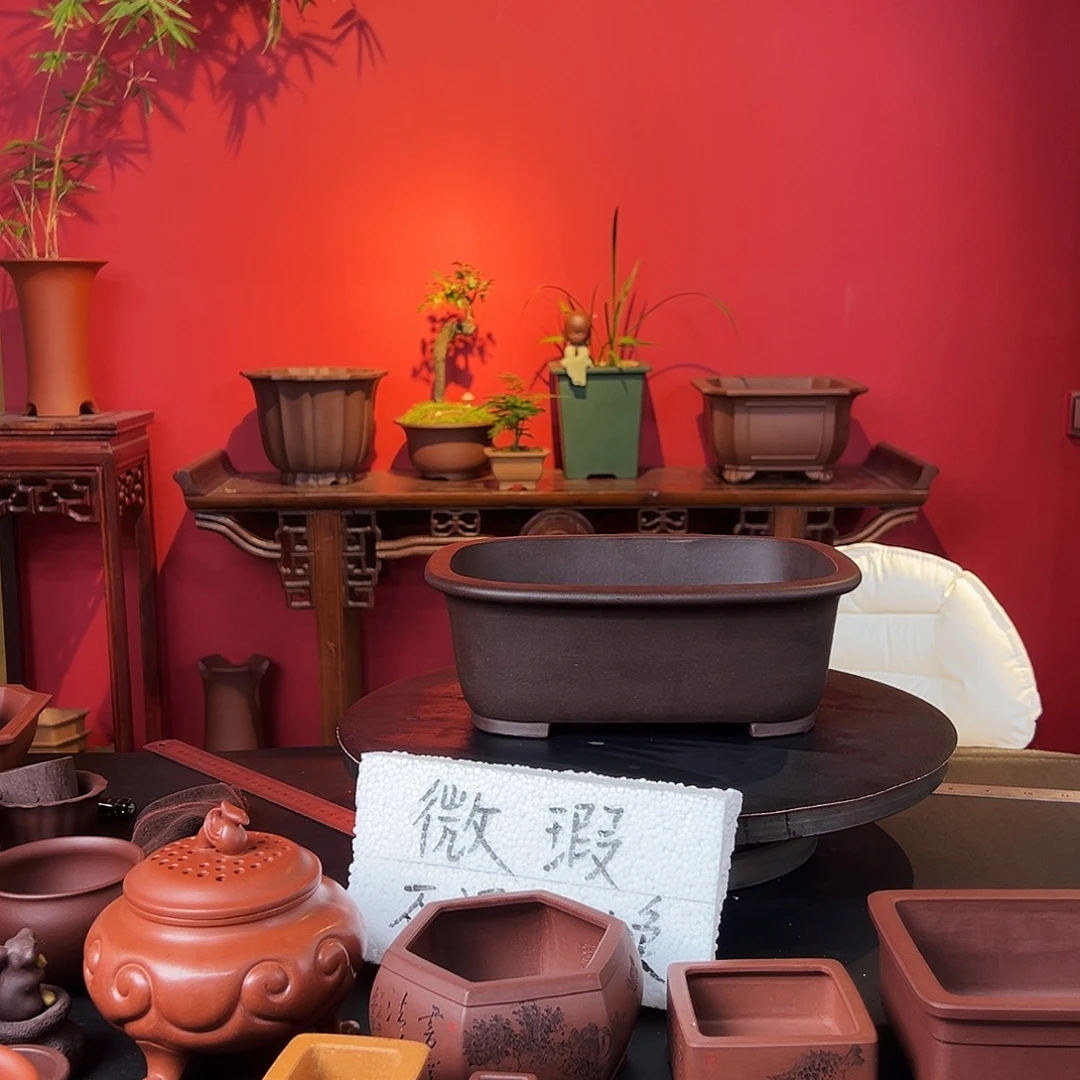 罗***夜紫砂花盆微瑕马槽