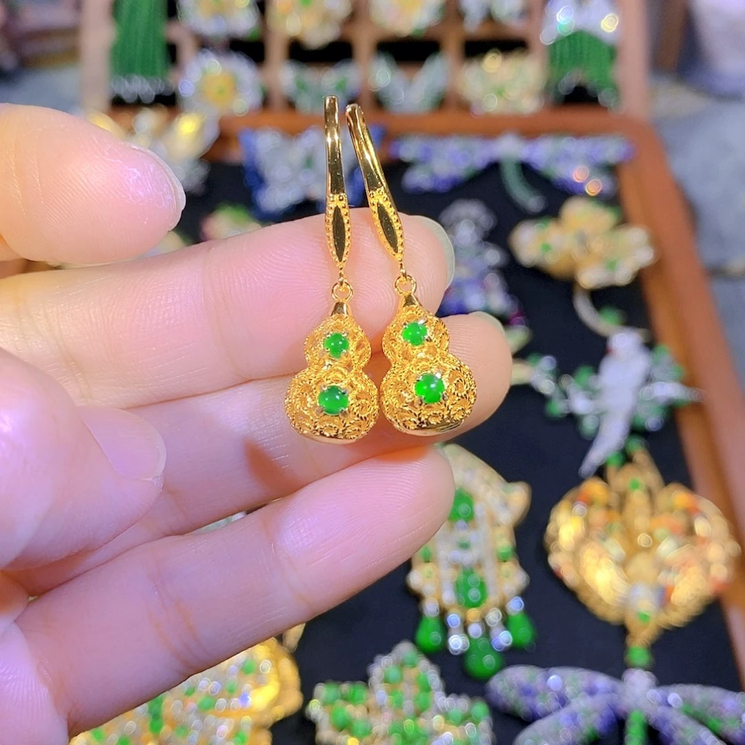 吊坠(不含链)银S925镶嵌翡翠