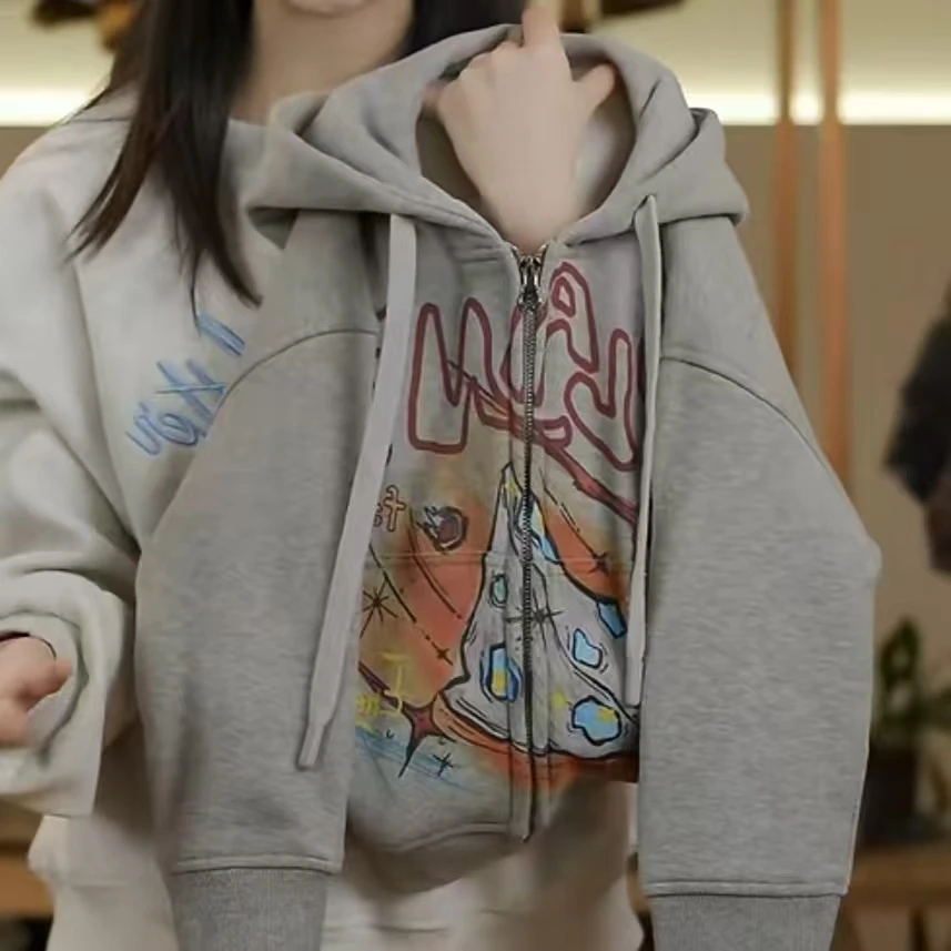 【派町】春装儿童韩版潮流嘻哈风印花休闲宽松卫衣外套SJ4926