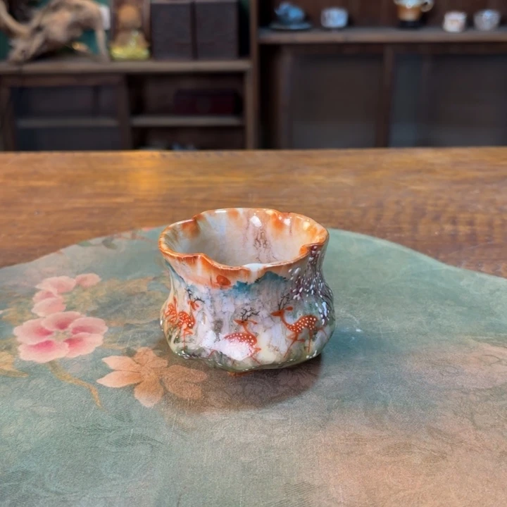 柴烧纯手工手绘陶瓷