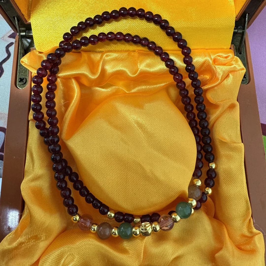 C04石榴石双圈女士时尚手链