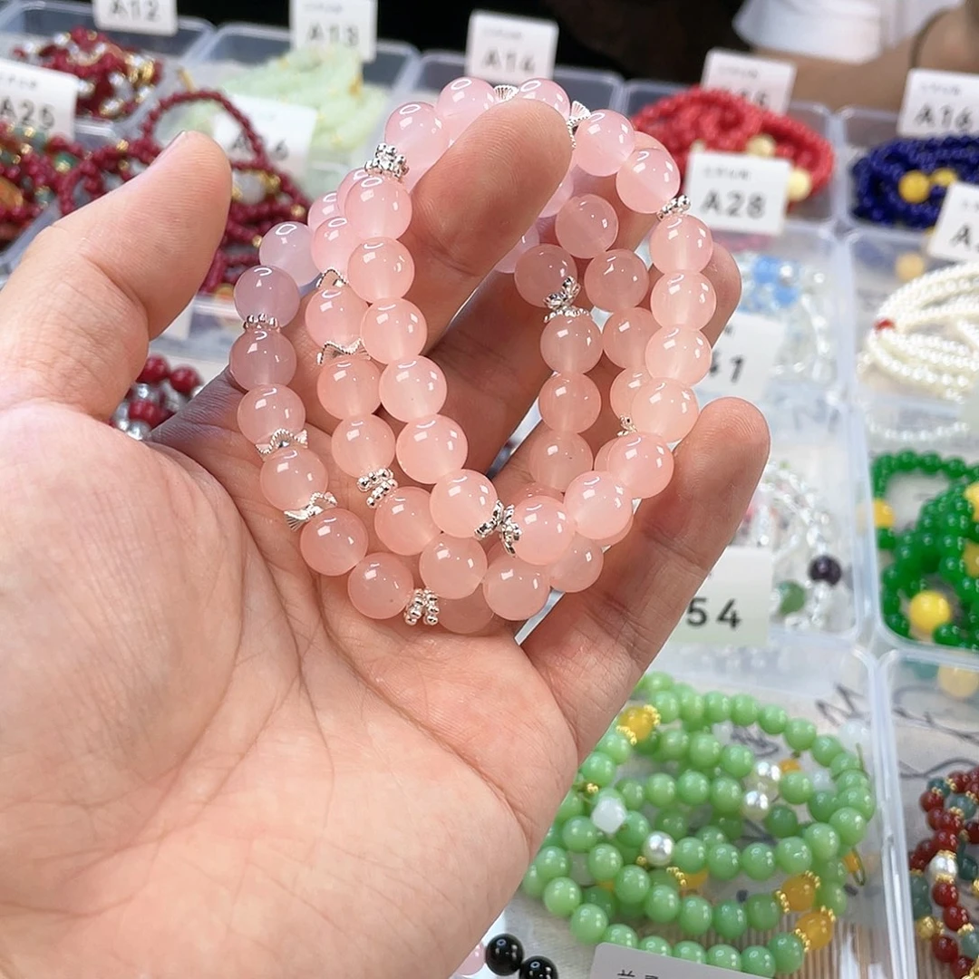 檀香木手串银S925镀金镶嵌