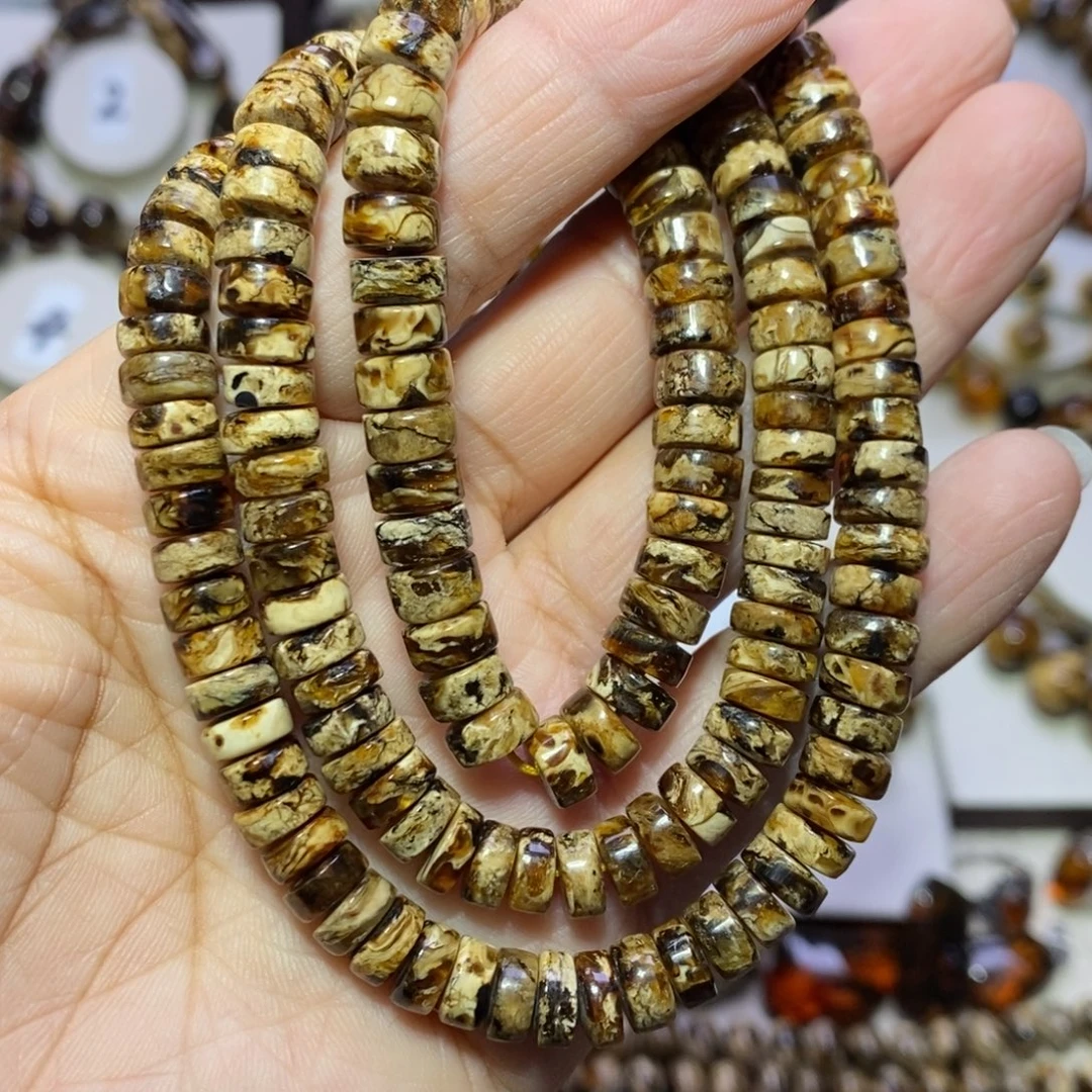 琥珀未镶嵌裸石花珀直切7m