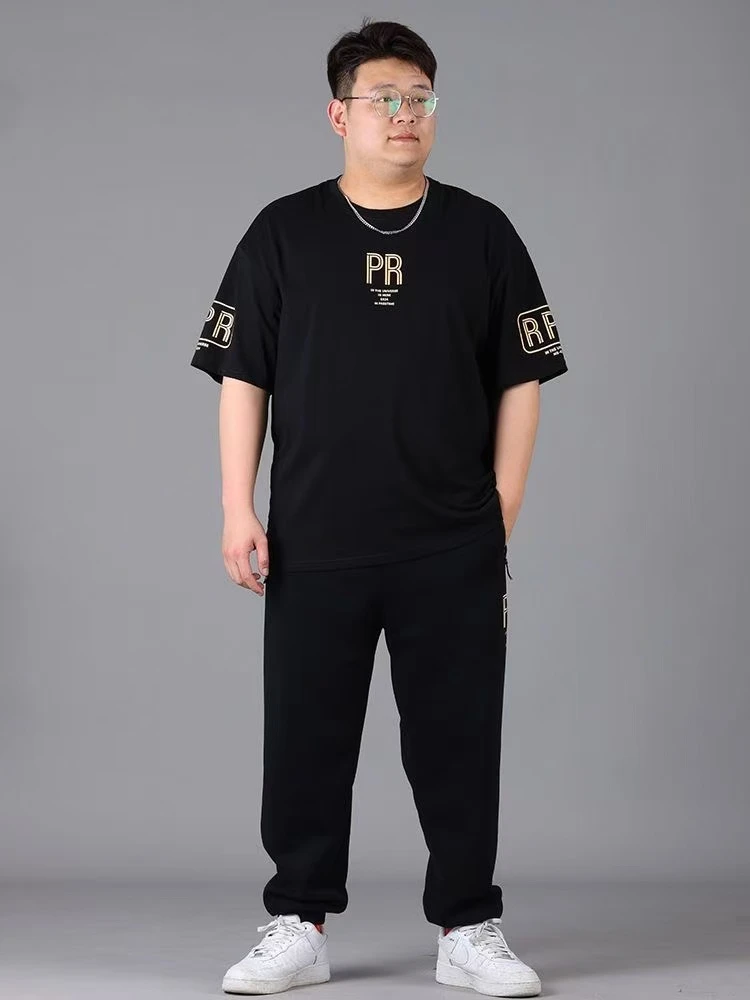 青春流行大码夏季圆领大码上装长裤春夏基础大众印花加大百搭