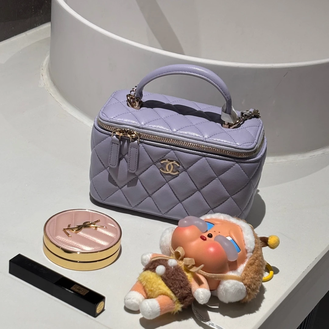 未使用 Chanel/香奈儿 限定香芋紫 手柄长盒子包