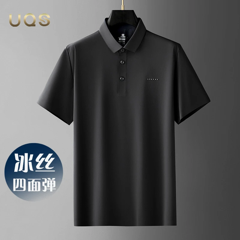 夏季冰丝男士POLO衫轻薄透气翻领商务休闲宽松舒适亲肤百搭通勤款