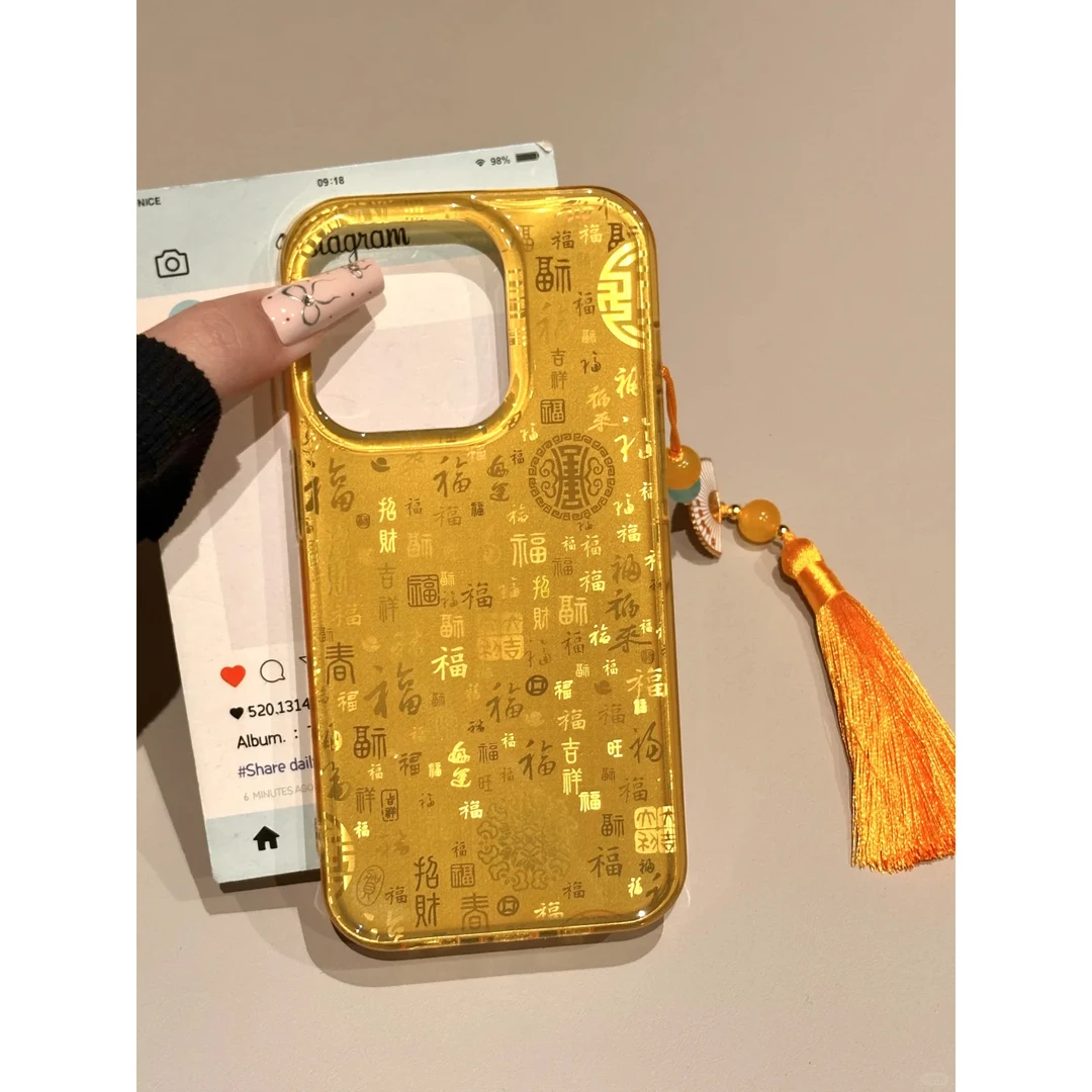 BANCA金灿灿百福图适用苹果16promax手机壳iphone15/14新款13女12